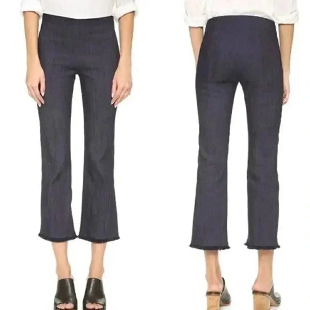 ELIZABETH & JAMES roberta cropped raw hem denim trousers size 10 NWOT
